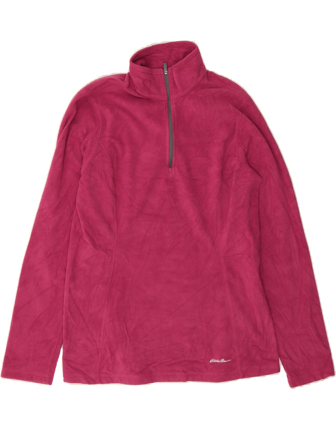 EDDIE BAUER Womens Zip Neck Fleece Jumper UK 14 Medium Pink Polyester Vintage Eddie Bauer and Second-Hand Eddie Bauer from Messina Hembry 