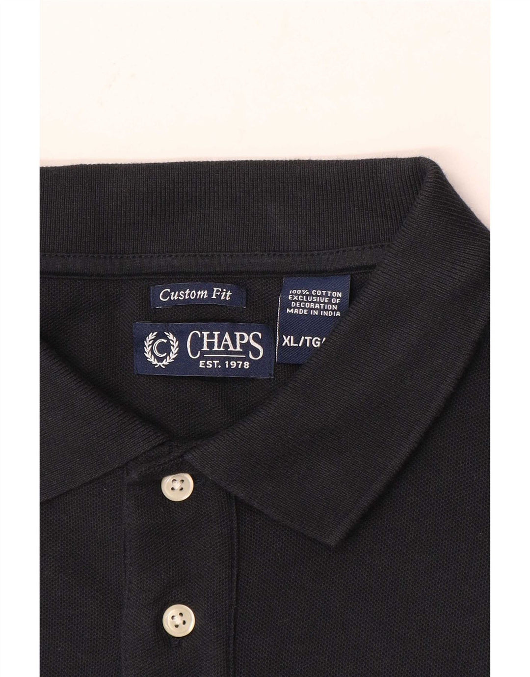 Chaps Polo Homme Coupe Sur Mesure XL Bleu Marine Coton