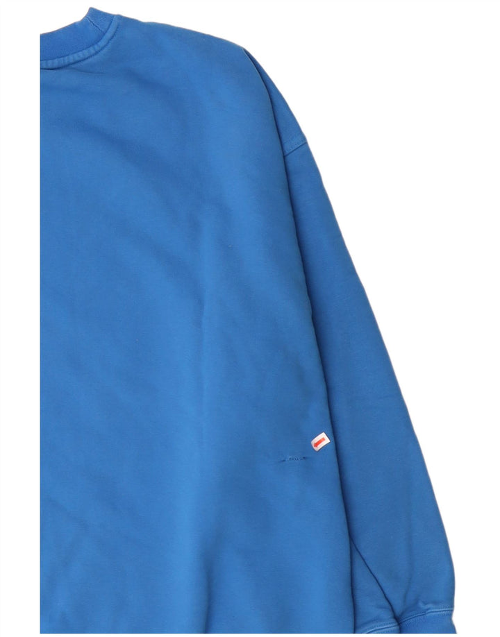 ADIDAS Sweat-shirt surdimensionné pour femme UK 14 Grand coton bleu