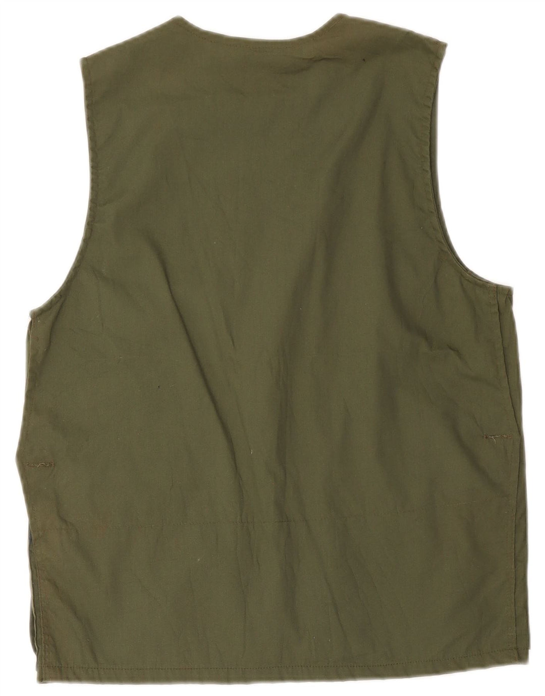 vintage Mens Utility Gilet IT 46 Petit Coton Kaki