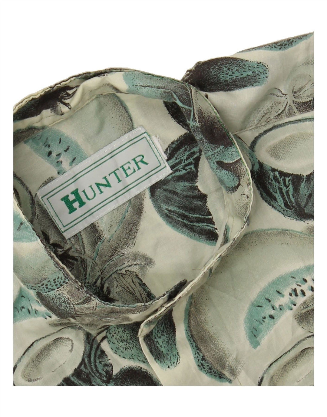 HUNTER Mens Graphic Short Sleeve Shirt Medium Green Polyester Vintage Hunter and Second-Hand Hunter from Messina Hembry 