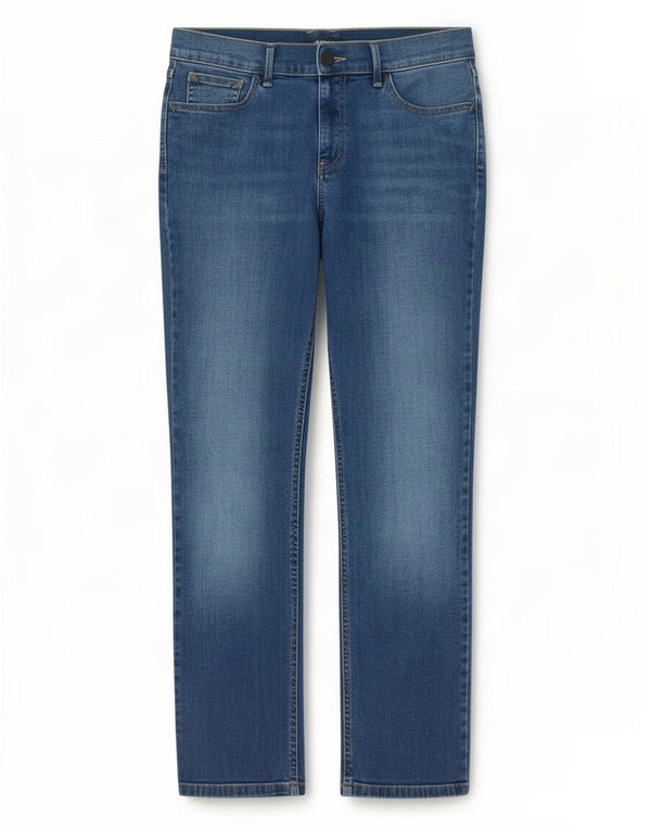 Marks & Spencer Jean droit pour femme UK 14 Large W32 L27 Bleu Coton