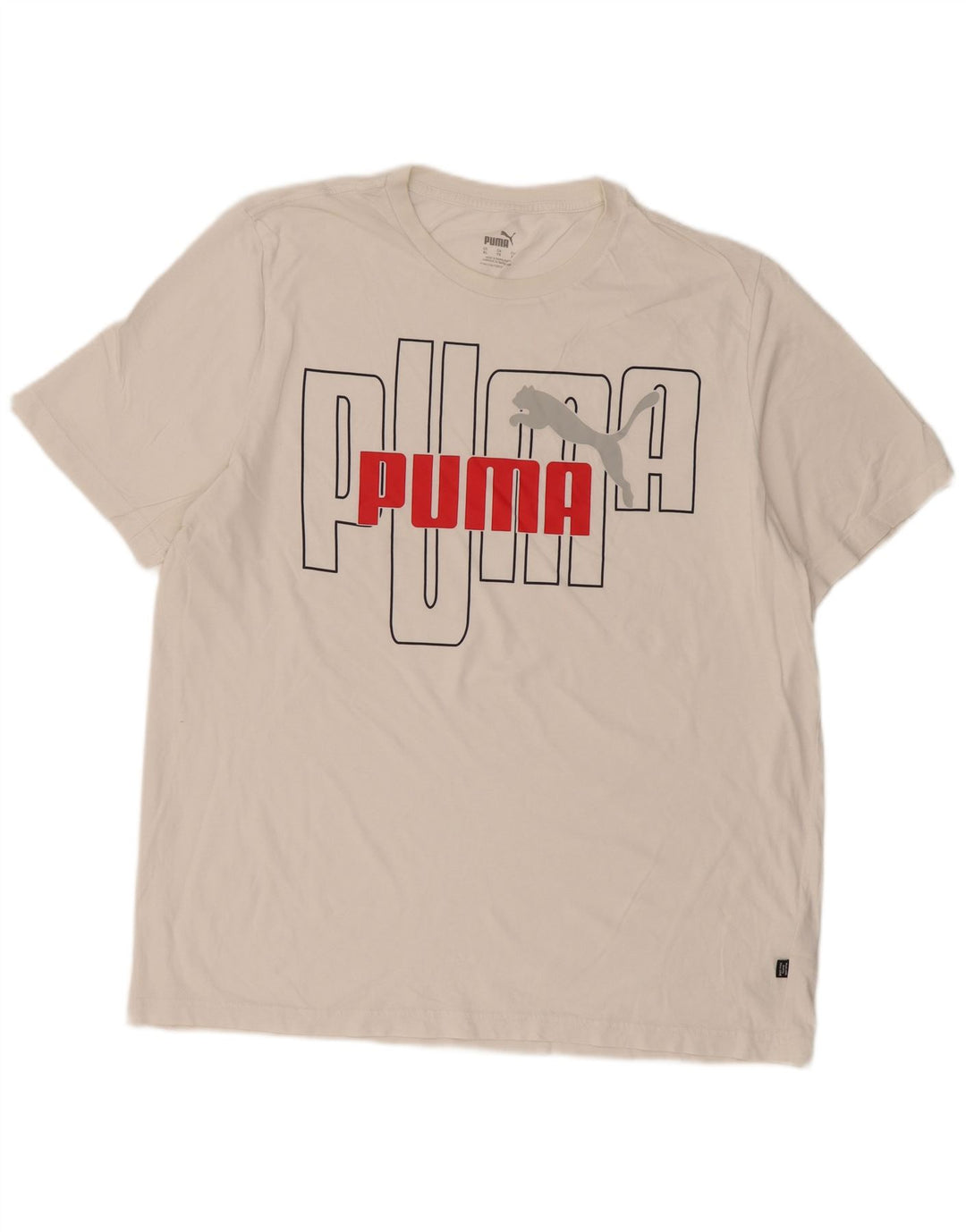 Puma T-Shirt Graphique Top XL Homme Blanc Coton