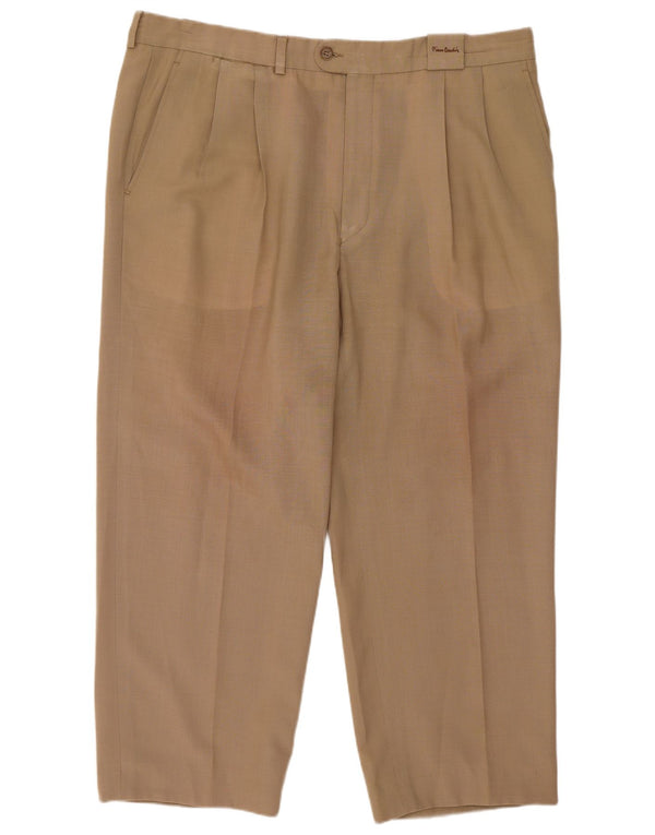 Pierre Cardin Pantalon décontracté régulier pour femme IT 50 Large W36 L24 Marron