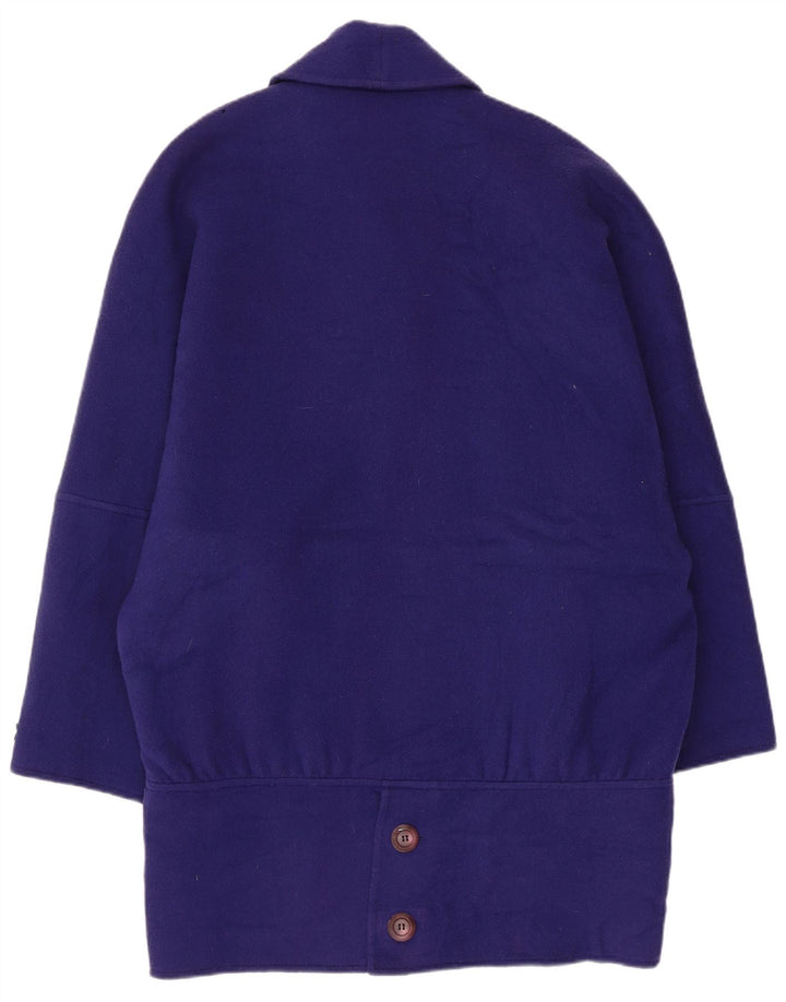 vintage Femme Oversize Double Breasted Manteau IT 42 Laine Violet Moyen