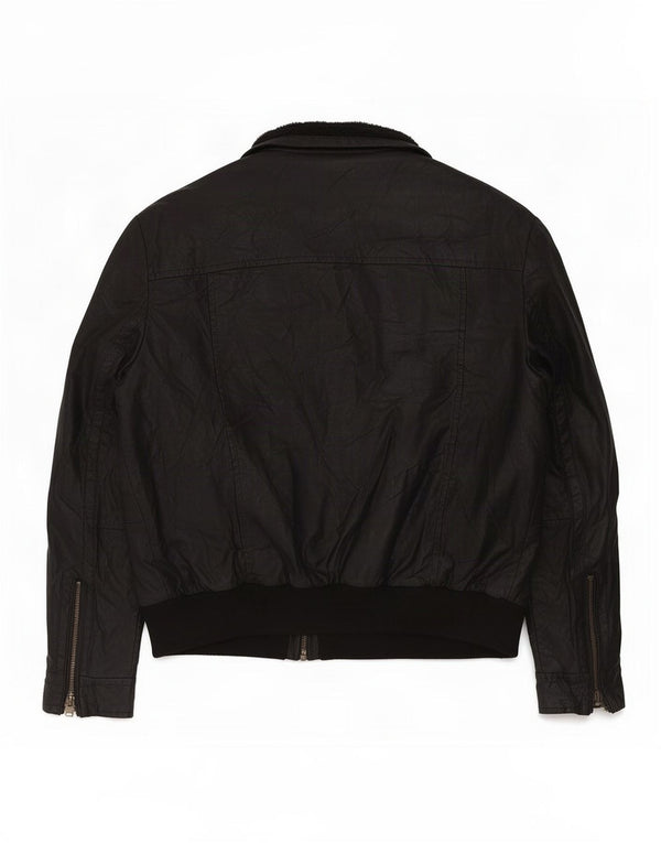Marks & Spencer Veste en cuir Sherpa autographe pour homme UK 42 XL Noir