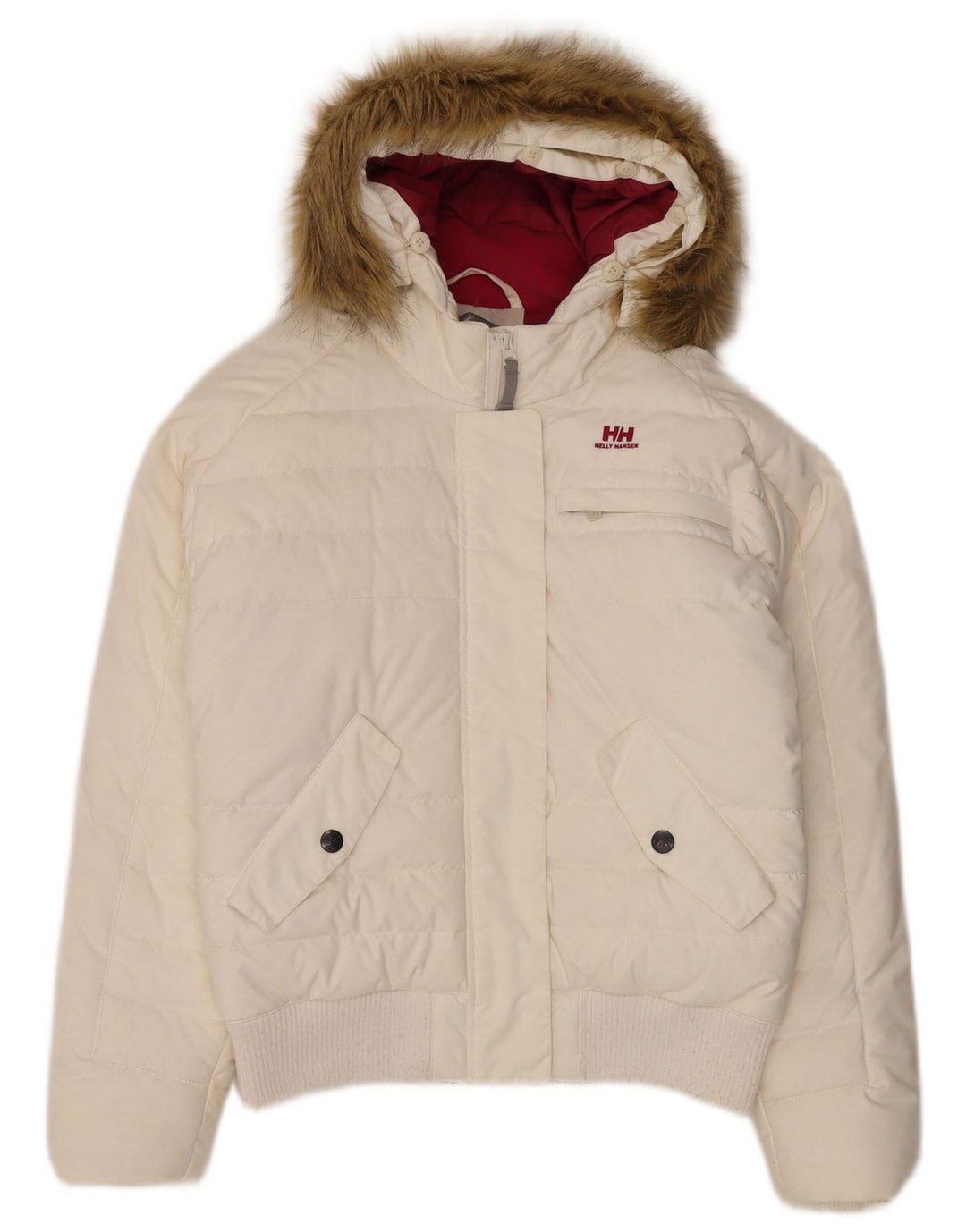 Helly Hansen Veste rembourrée à capuche pour femme UK 12 Medium White Nylon