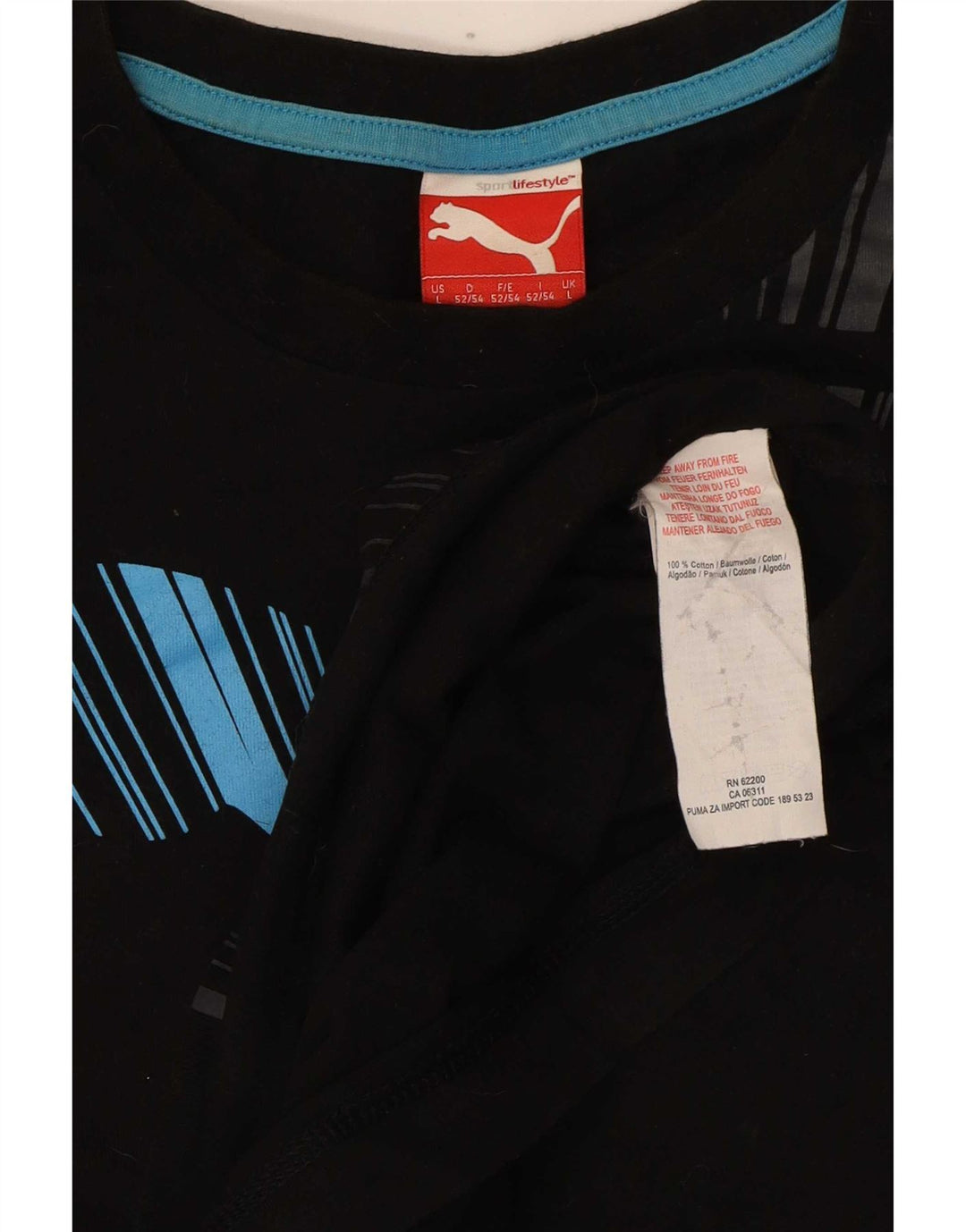 Puma T-shirt graphique pour hommes, grand, noir, coton