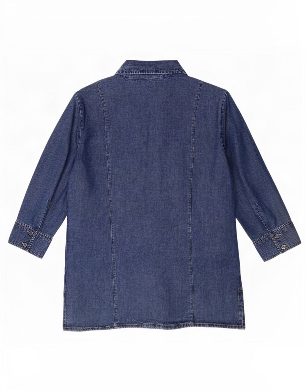 Marks & Spencer Chemise en jean à manches 3/4 pour femme UK 12 Bleu moyen Lyocell