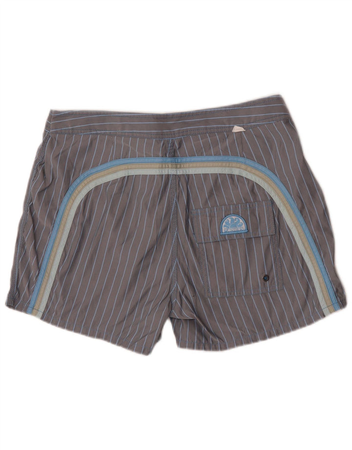 Sundek Short de bain pour homme en polyester à fines rayures gris