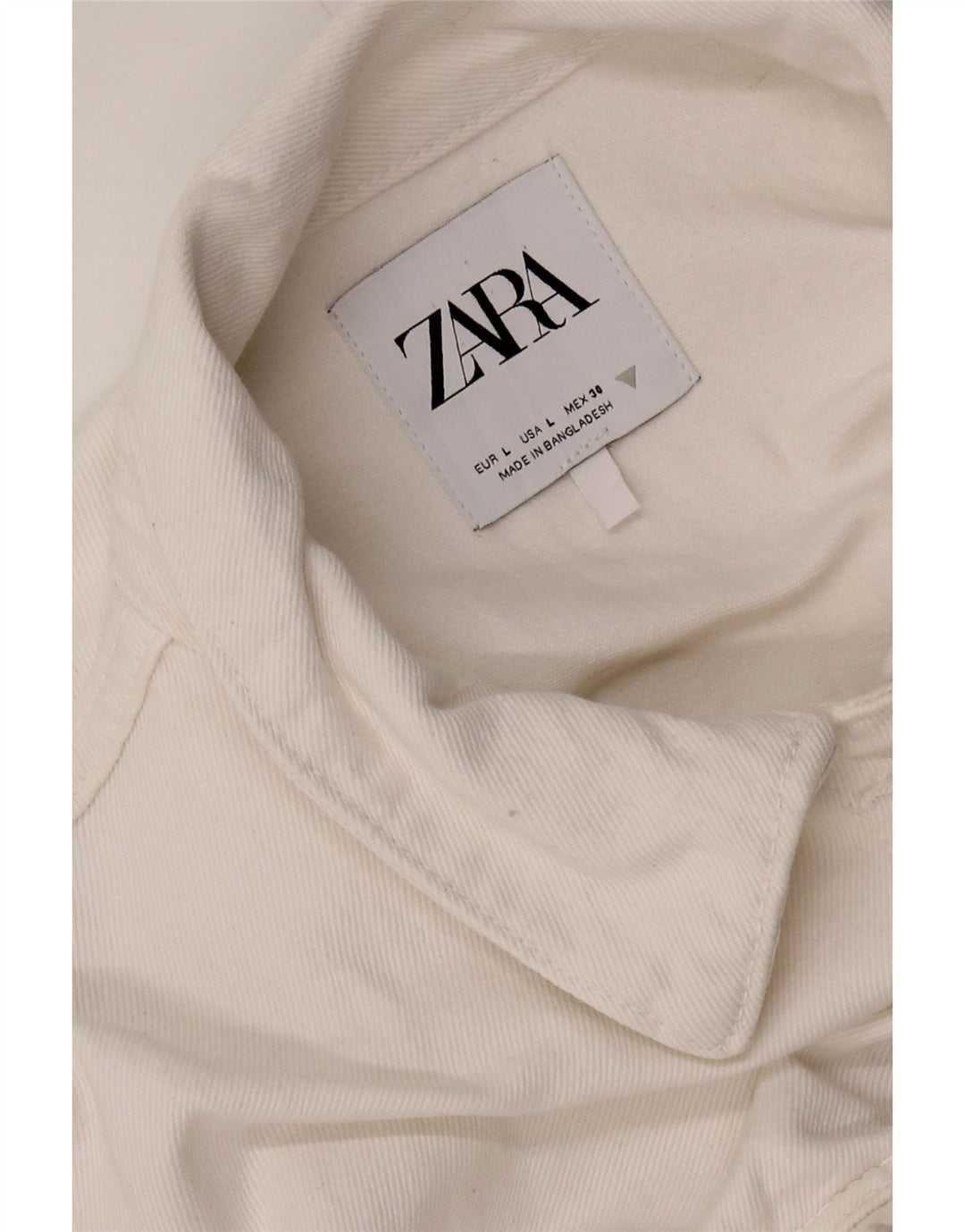 Zara Combinaison en jean pour femme UK 14 Grand coton blanc