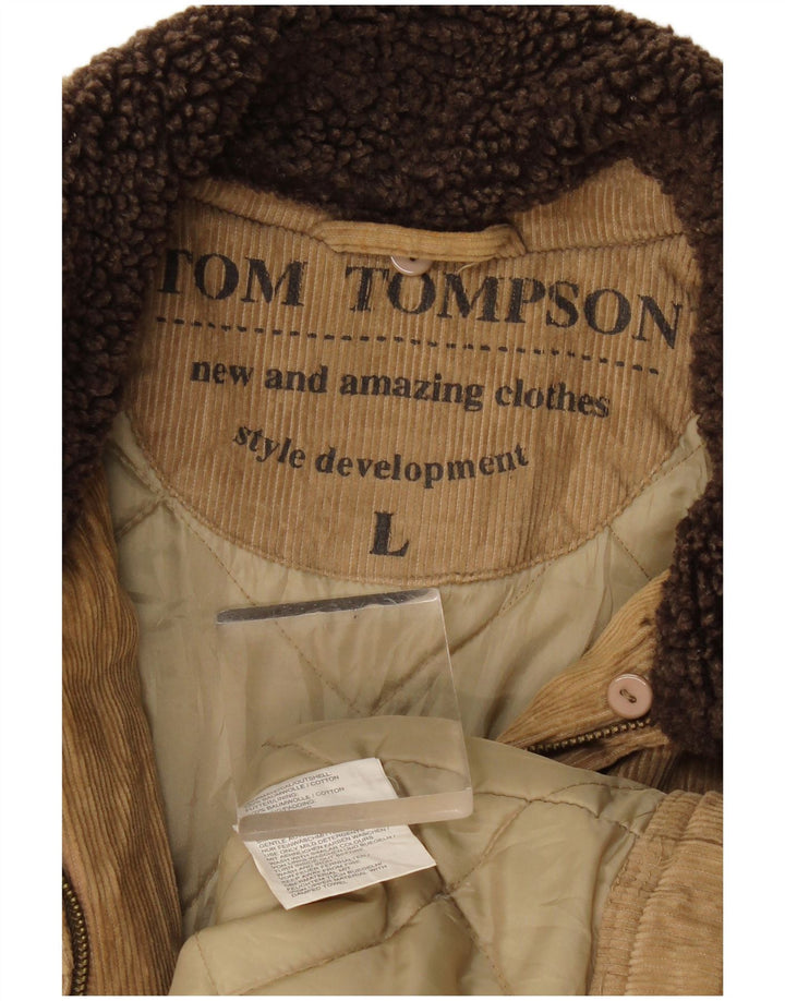 Tom Tompson Veste en velours côtelé pour homme UK 40 Grand coton beige
