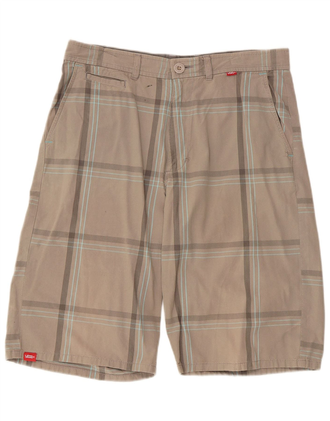 VANS Short chino homme W32 gris moyen à carreaux en coton