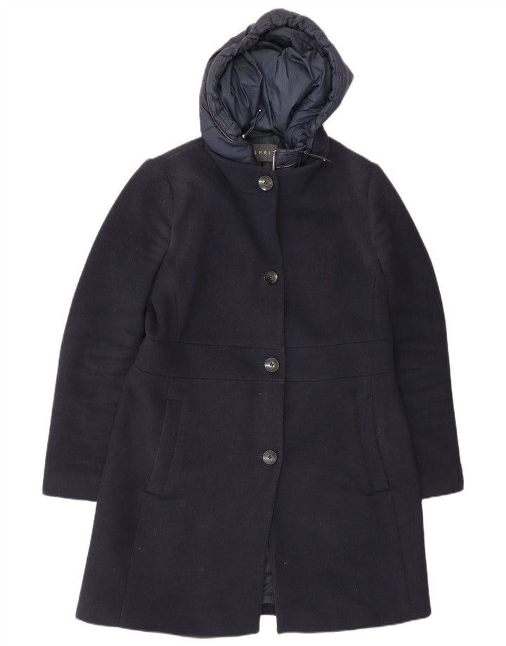 Esprit Manteau à capuche pour femme UK 16 Large Bleu Marine Polyester