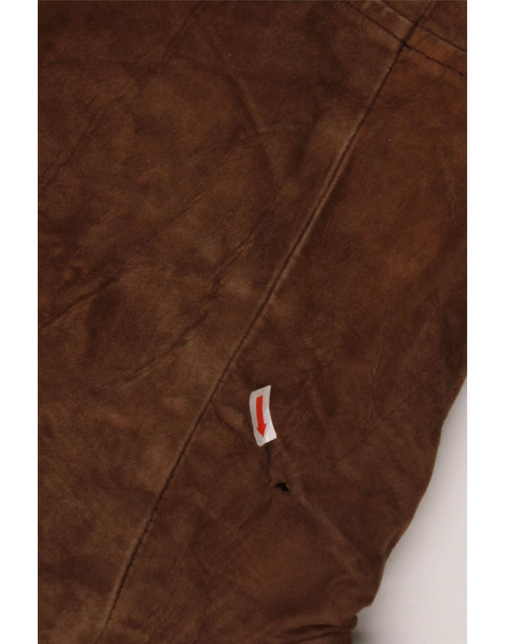 VINTAGE Manteau à double boutonnage en peau de mouton pour hommes IT 54 2XL Cuir marron