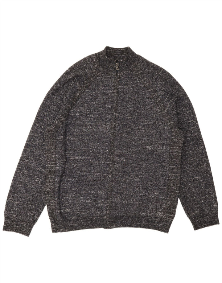 MARKS & SPENCER Pull Cardigan Homme XL Gris Moucheté Polyester