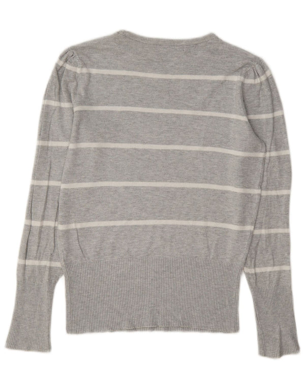 Marks & Spencer Pull ras du cou pour femme UK 8 Petit gris rayé