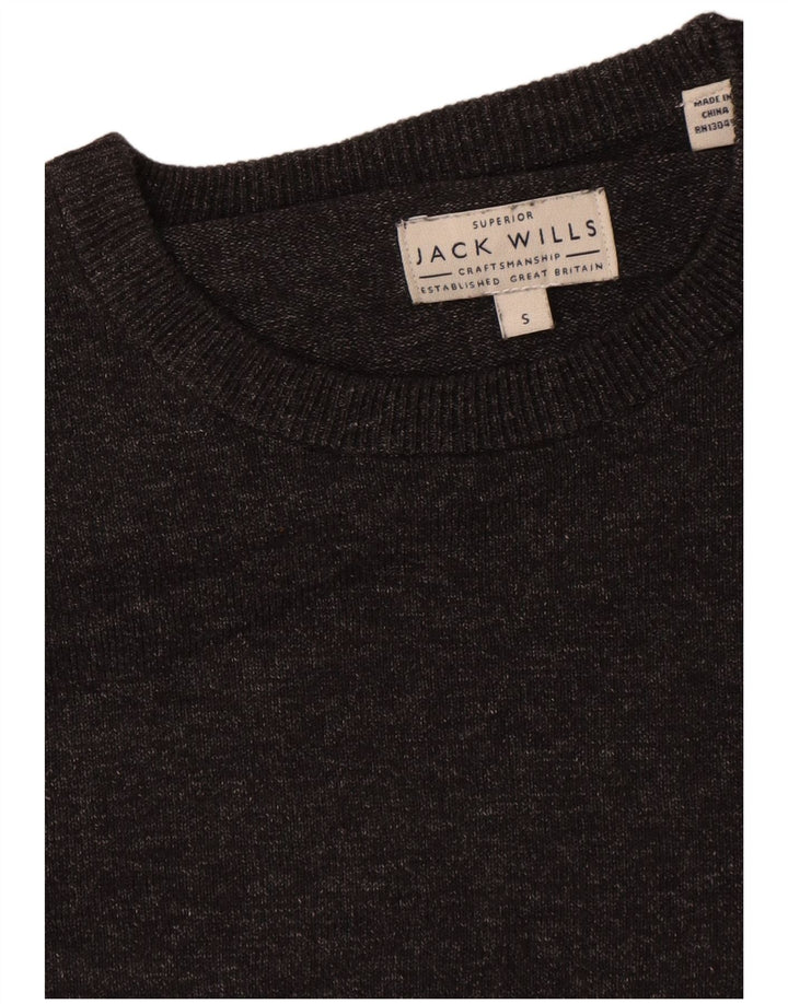 Jack Wills Pull à col rond pour homme en coton gris Taille S