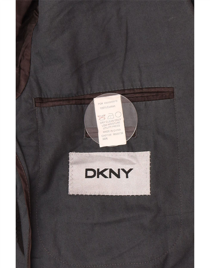 Dkny Veste Blazer 2 Boutons pour Homme UK 36 Petit Gris Coton