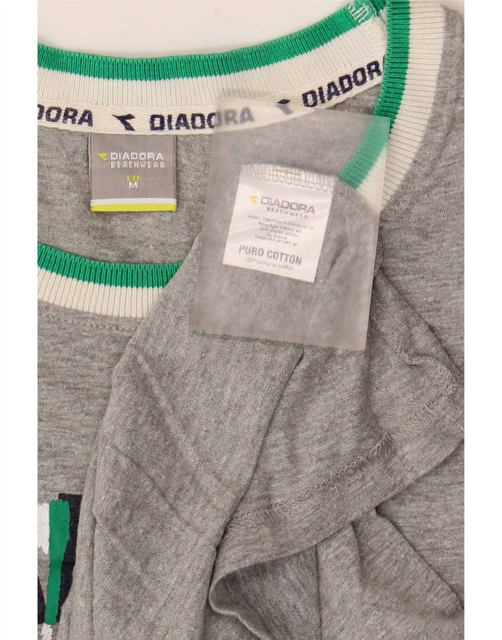 Diadora Débardeur Graphic Homme Gris Moyen Colourblock Coton