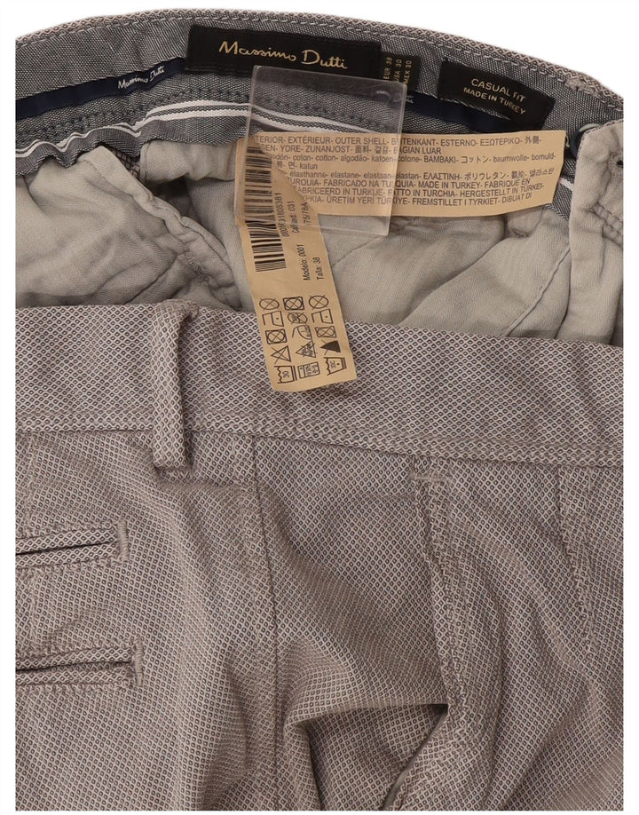 Massimo Dutti Pantalon Chino Homme EU 38 Small W30 L29 Gris Argyle/Diamant