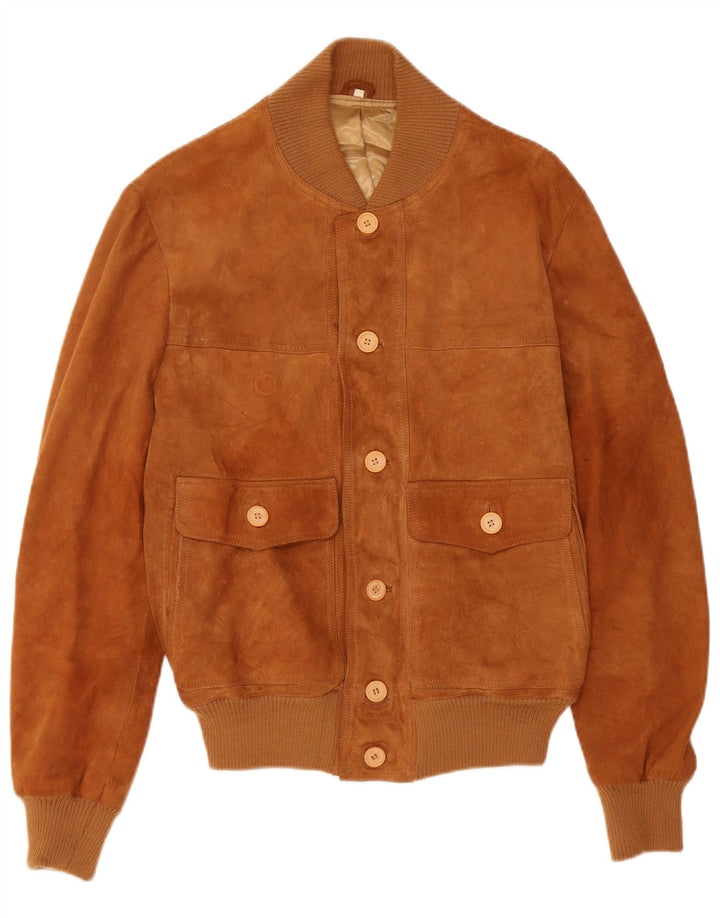 VINTAGE Veste bomber en daim pour homme UK 38 Marron moyen