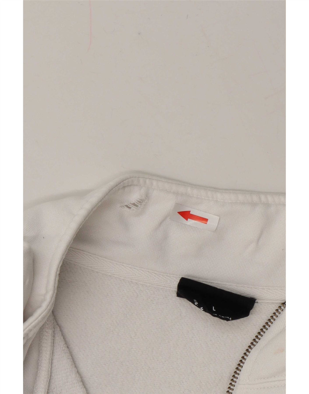 Champion Sweat-shirt à col zippé pour homme Grand coton blanc
