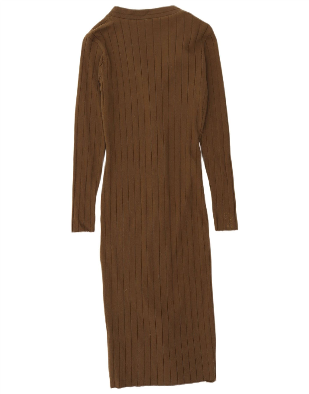 Zara Robe longue à manches longues pour femme UK 12 Kaki moyen