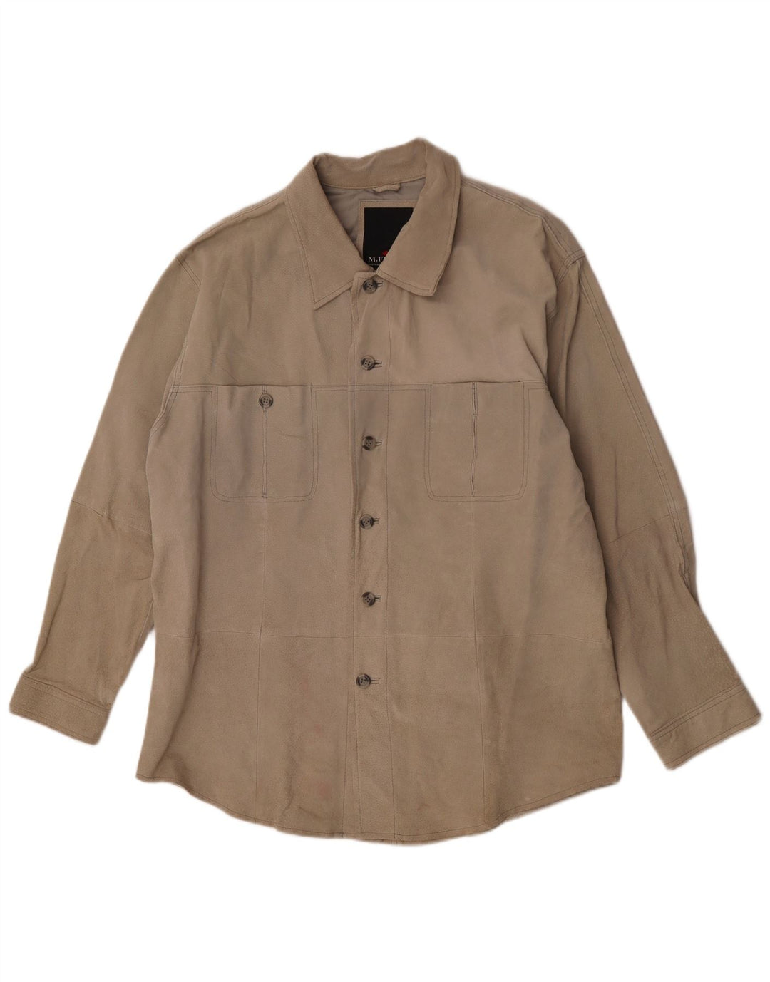 M. Flues Surchemise Homme Chemise En Daim Large Cuir Beige