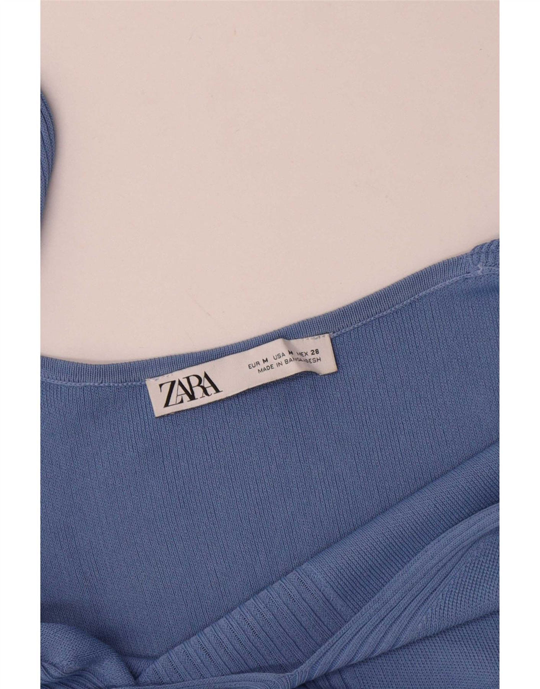 Zara Femme Cami Top UK 12 Bleu Moyen