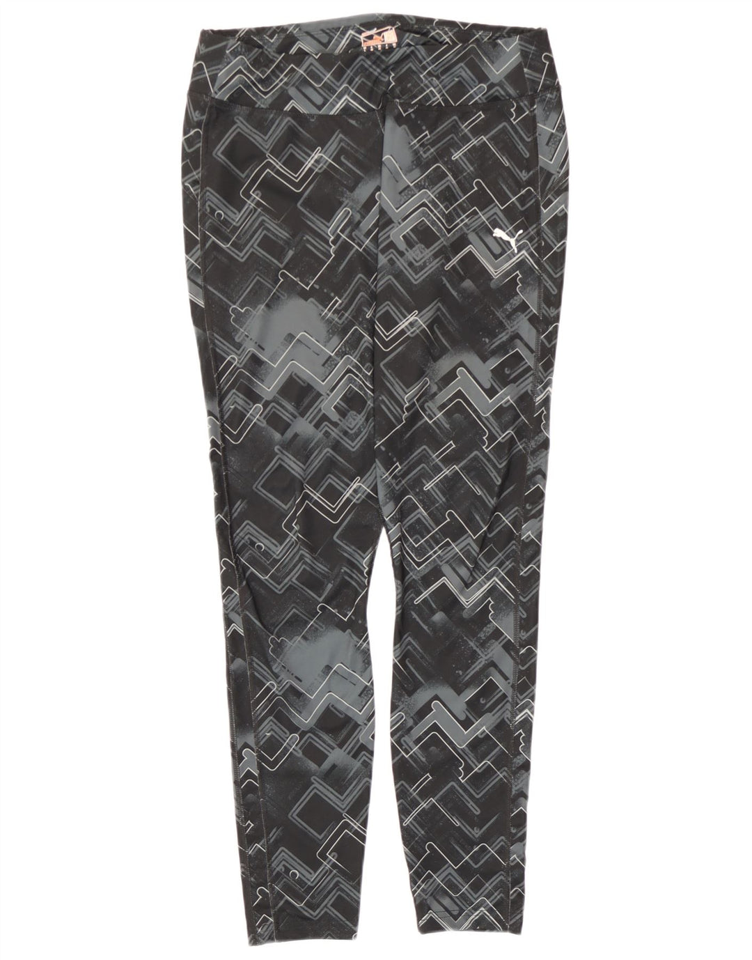 Puma Leggings Femme UK 44 Large Noir Géométrique Polyester
