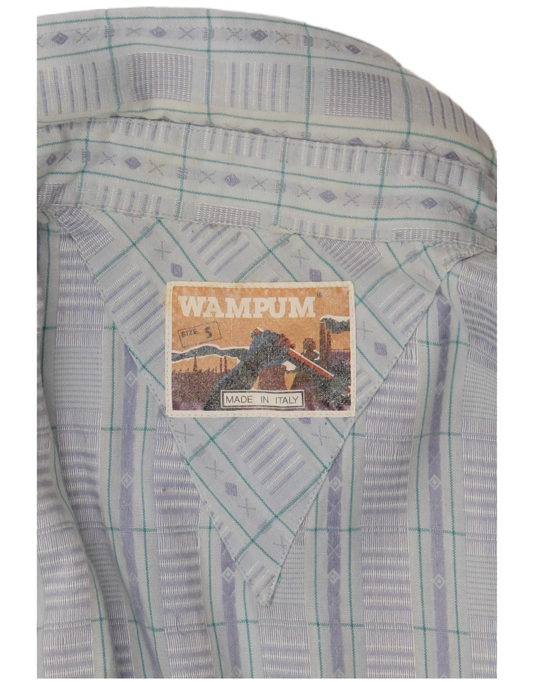 Wampum Chemise à carreaux pour homme Small Bleu Fair Isle