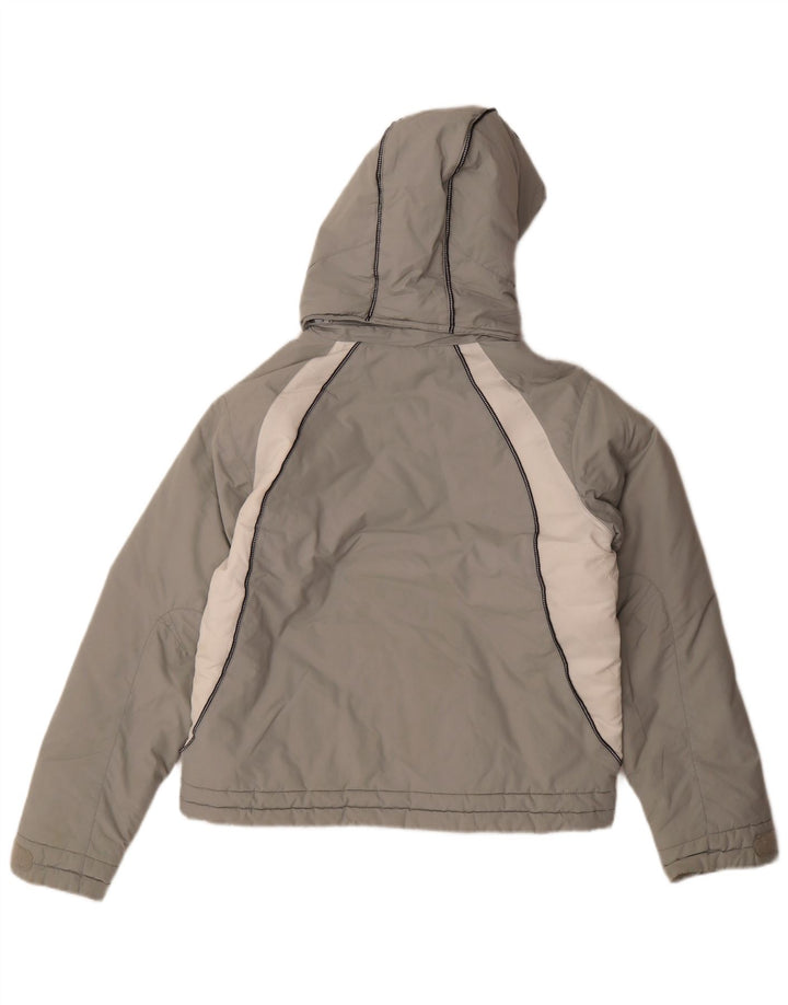 Adidas Veste rembourrée à capuche pour femme UK 10/12 Gris moyen Colourblock