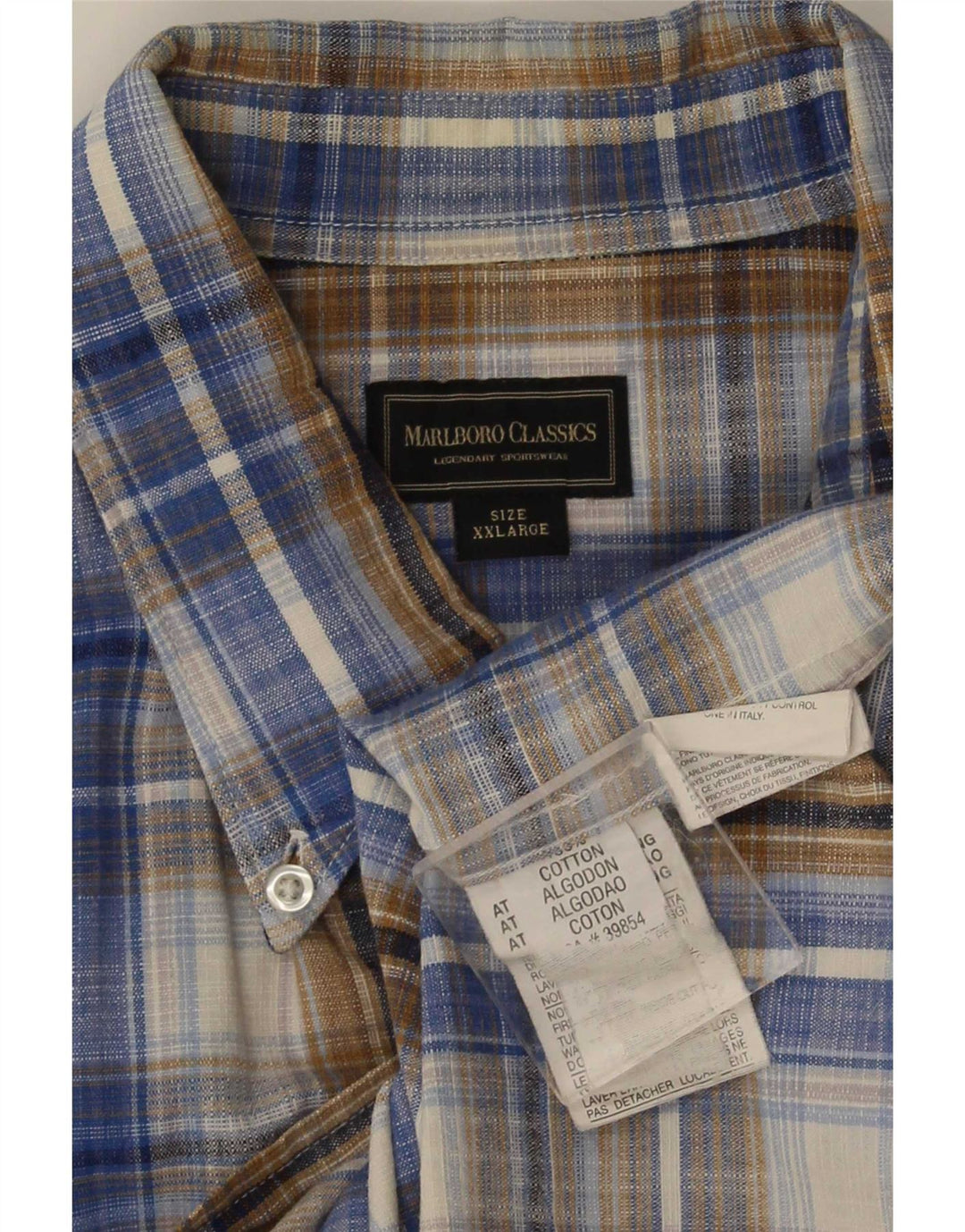 Marlboro Classics Chemise à manches courtes pour homme 2XL Coton à carreaux multicolore