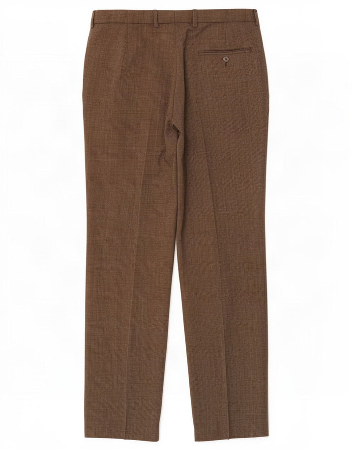Marks & Spencer Pantalon de costume coupe classique pour homme W34 L33 Marron à carreaux
