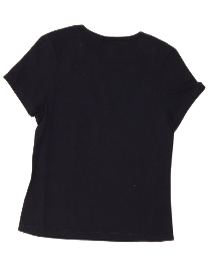 Champion T-Shirt Femme Top UK 12 Bleu Marine Moyen Coton