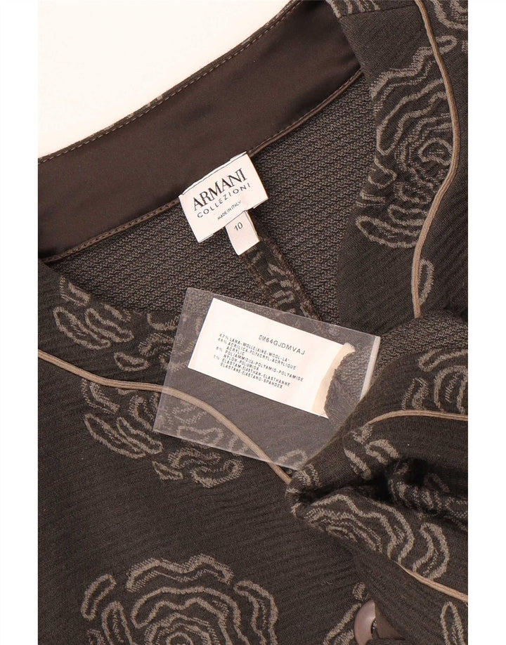 Armani Collezioni Veste blazer à 5 boutons pour femme UK 10 Petit gris floral