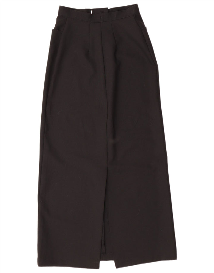 BENETTON Jupe longue taille haute pour femme IT 44 Medium W25 Noir Polyester