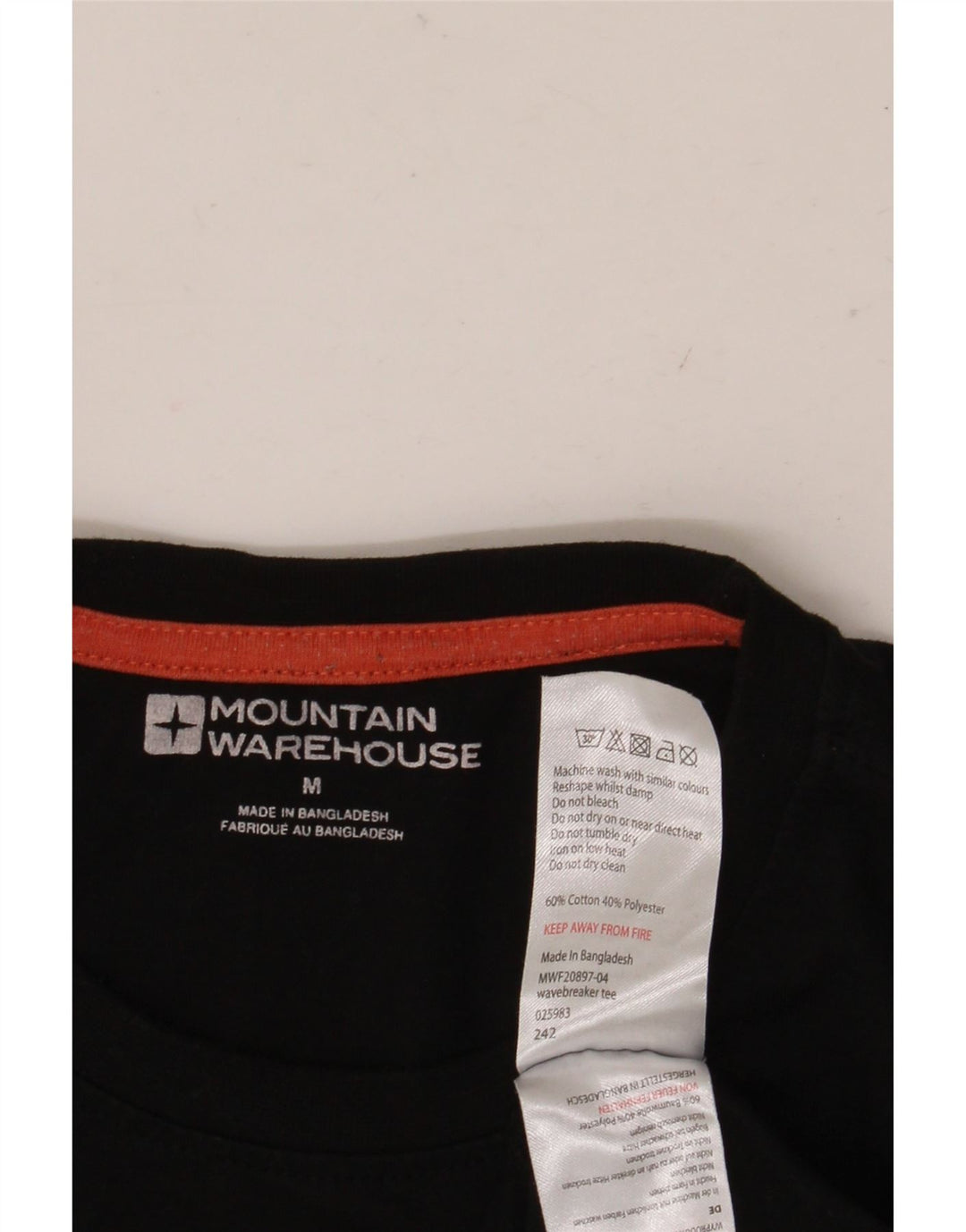 MOUNTAIN WAREHOUSE T-Shirt Graphique Homme Noir Moyen Coton