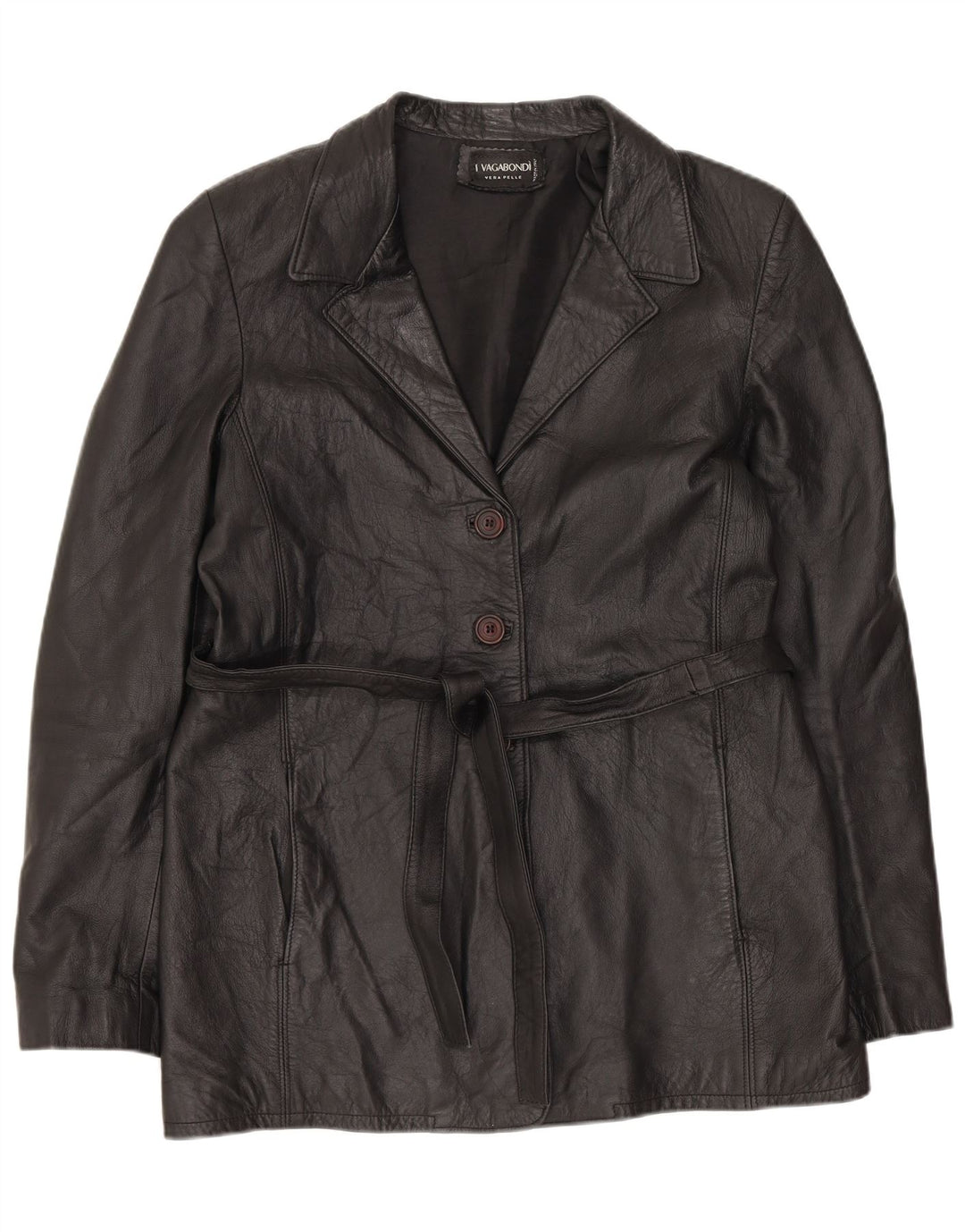 Vagabond Veste en cuir pour femme UK 16 Grand cuir noir