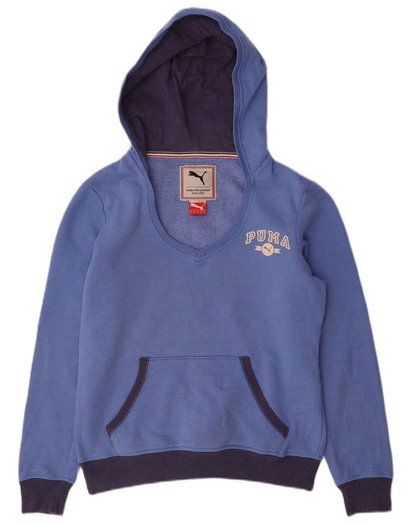 Puma Sweat à capuche à capuche pour femme UK 10 Small Bleu Colorblock
