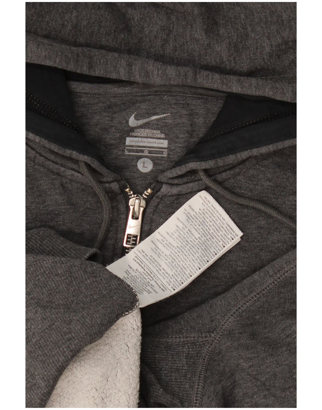 Nike Pull à capuche zippé pour homme Grand coton gris