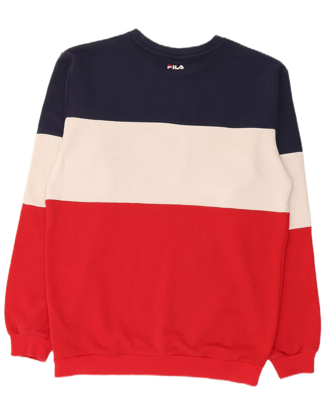 Fila Homme Graphic Sweatshirt Jumper Petit Multicolore Colourblock Coton