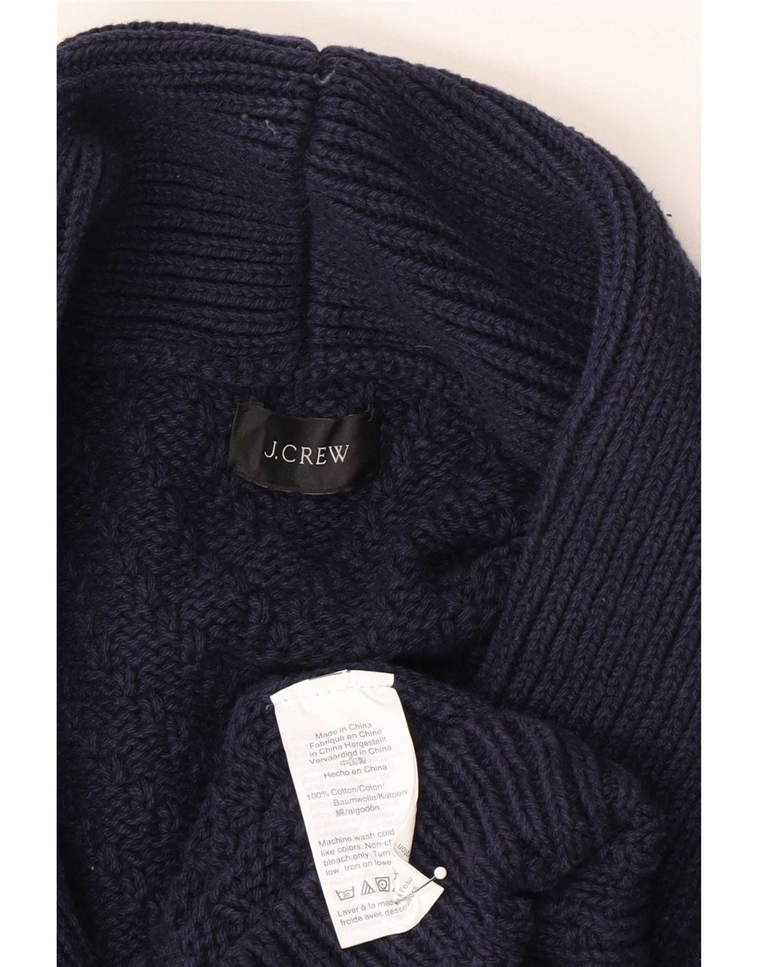 J. Crew Pull Cardigan Homme Grand Bleu Marine Coton