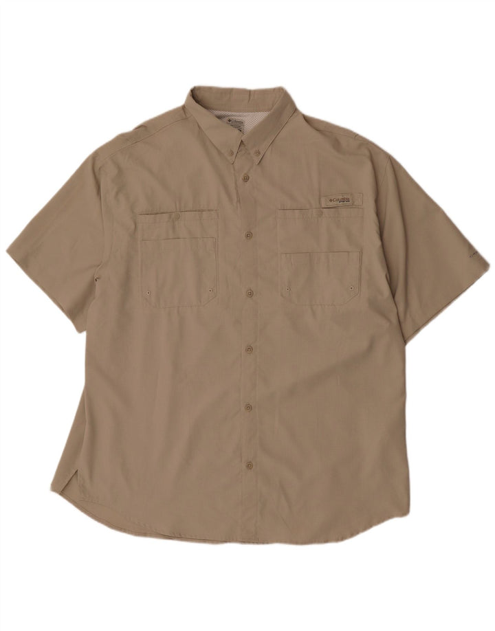 Columbia Chemise à Manches Courtes Homme XL Beige Polyester