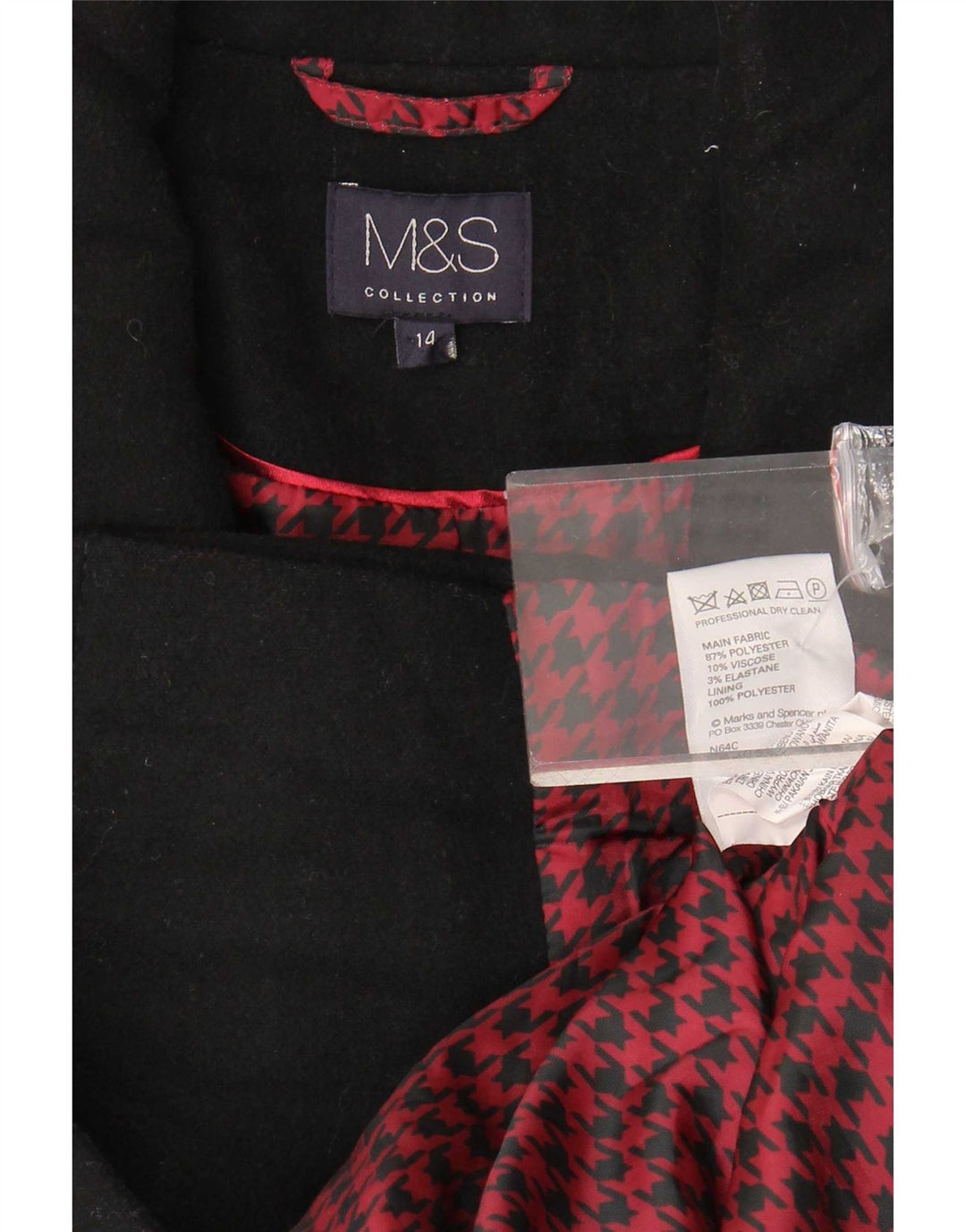 Marks & Spencer Veste Bomber Femme UK 14 Large Noir Polyester