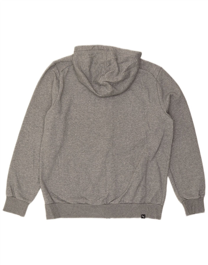 PUMA Sweat à capuche zippé graphique pour hommes, grand gris, coton