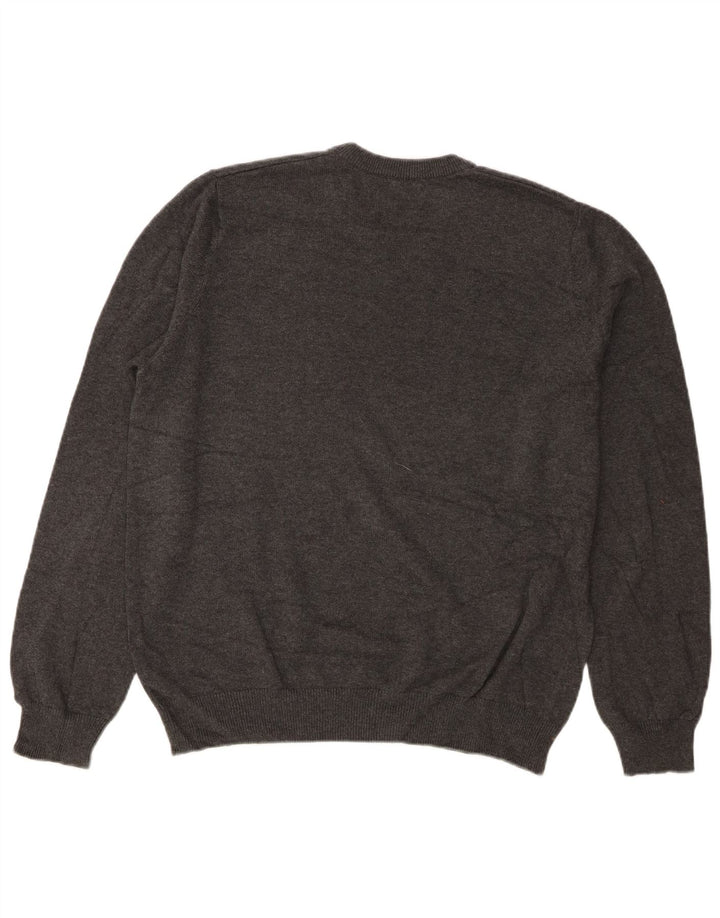 Marks & Spencer Pull Col V Homme Gris Moyen Coton