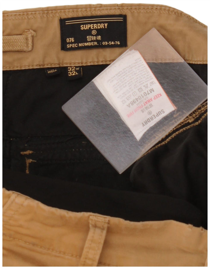 SUPERDRY Pantalon Cargo Droit Homme W32 L32 Beige Coton