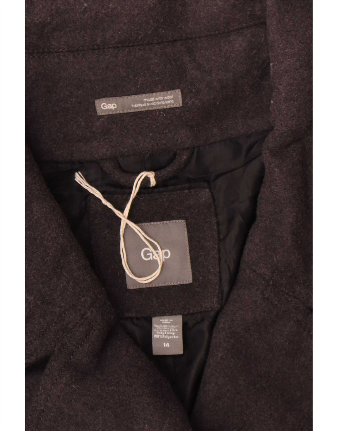 Gap Caban Femme US 14 XL Laine Grise